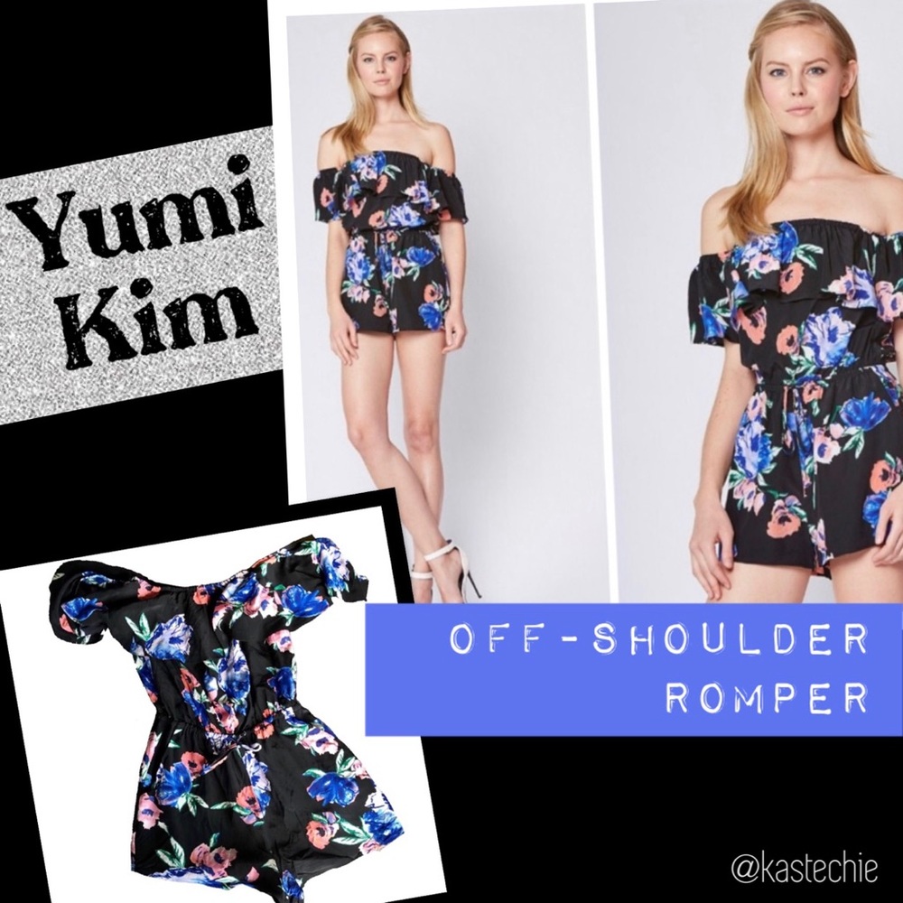 Yumi Kim Mia Black Off The Shoulder Romper